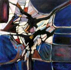 Kompozycja błękitna, 1989
olej na płótnie, 70 x 70 cm