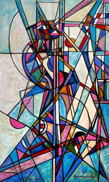 Kompozycja - 019, 2019
olej + akryl na płótnie, 124 x 71 cm