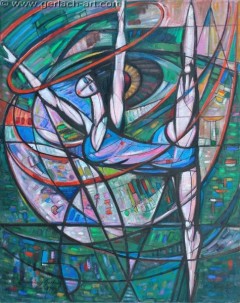 Ćwicząca z szarfą II (1984), 152 x 121 cm