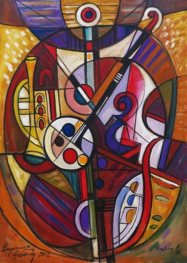 Instrumenty, 2002
olej, akryl, 102 x 73 cm
