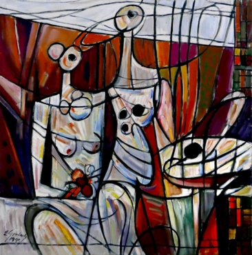 Duet, 1999
olej, płótno, 100 x 100 cm
